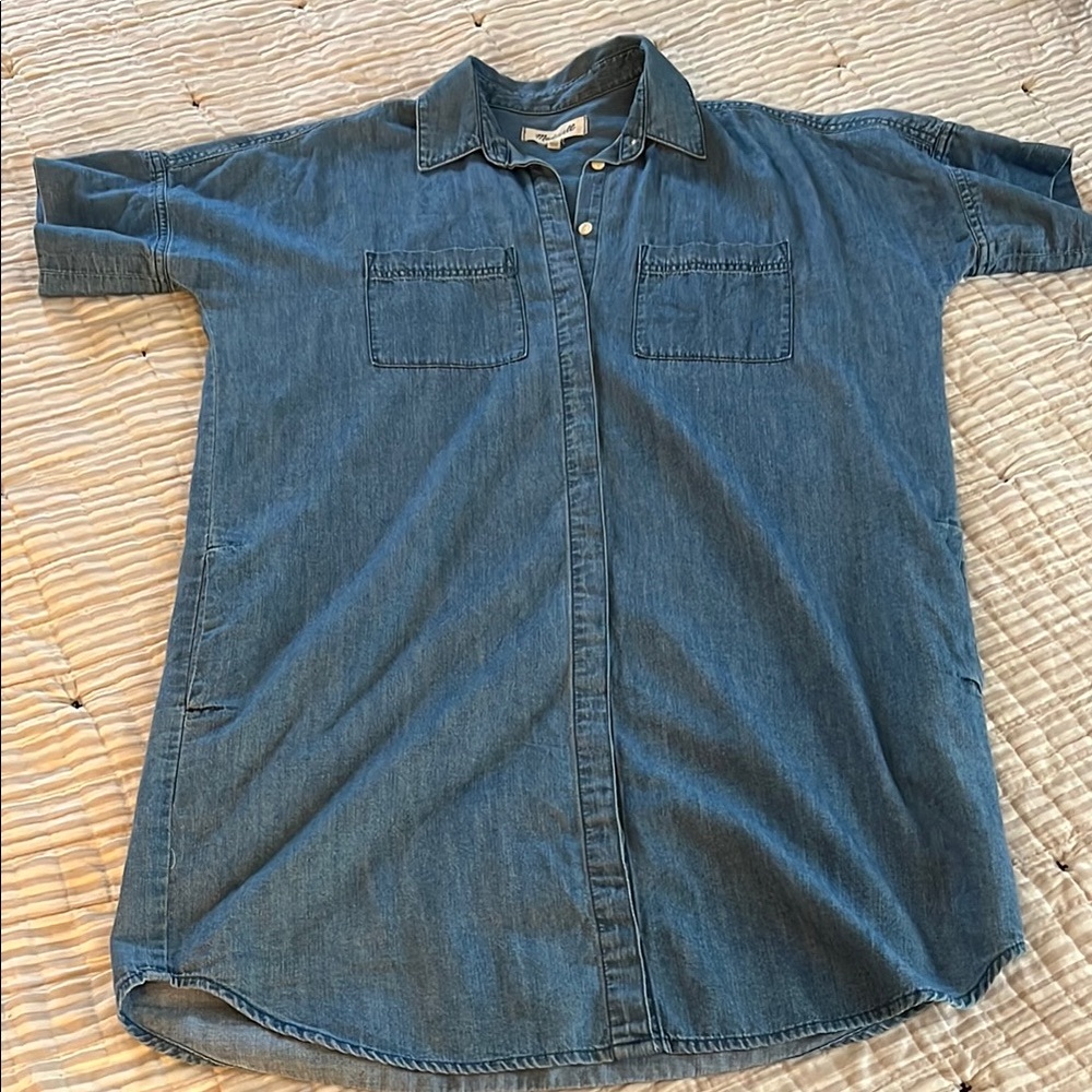 Madewell Chambray Courier  Shirt Dress - Picture 2 of 10